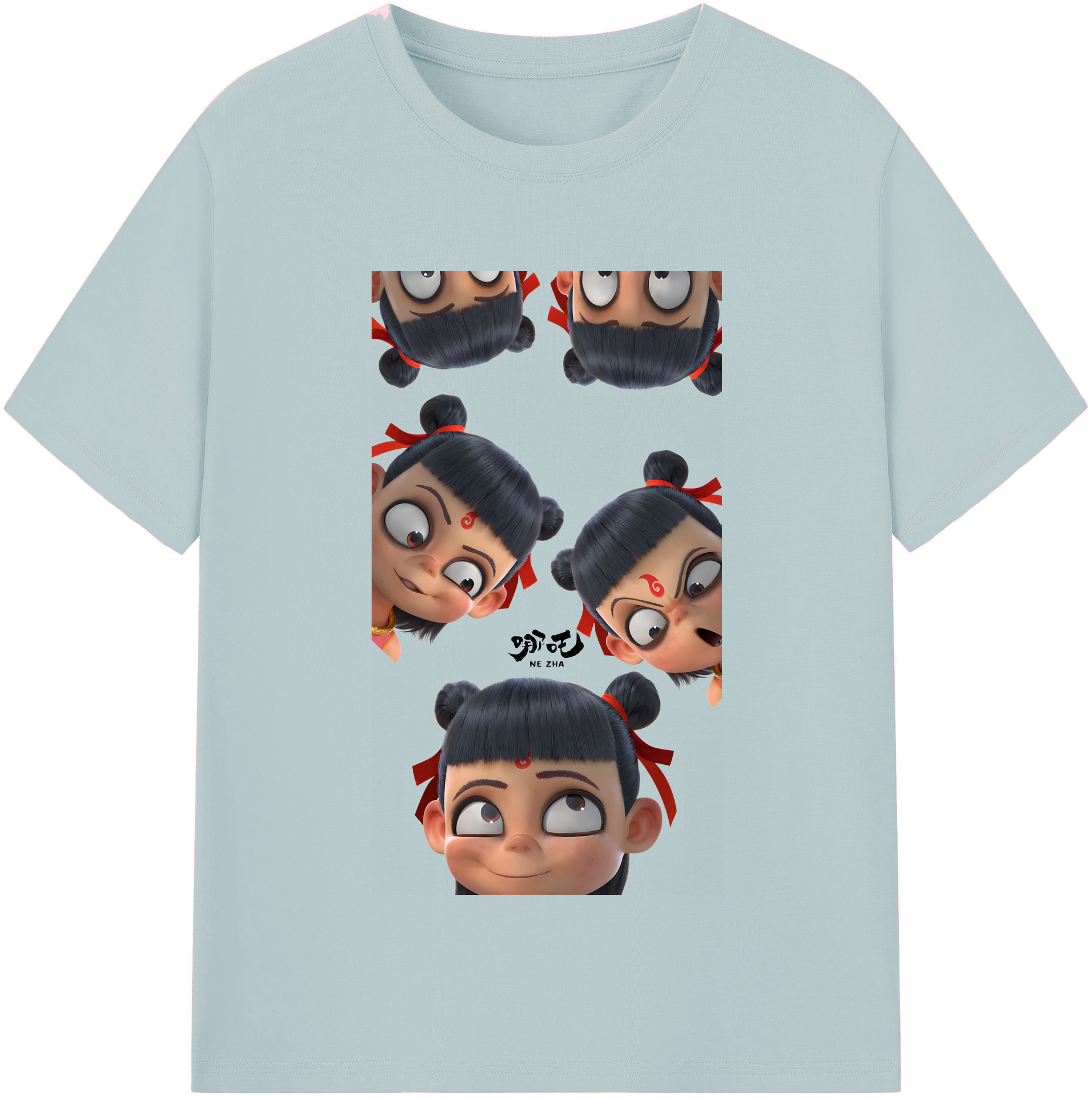 （画像用） Ne Zha 2 ナタ 魔童の大暴れ 綿100％半袖Tシャツ（フロントプリント）